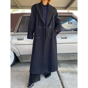 🔥Vintage Jofeld Wool Blend Double Breasted Soutache Shawl Collar Trim Overcoat